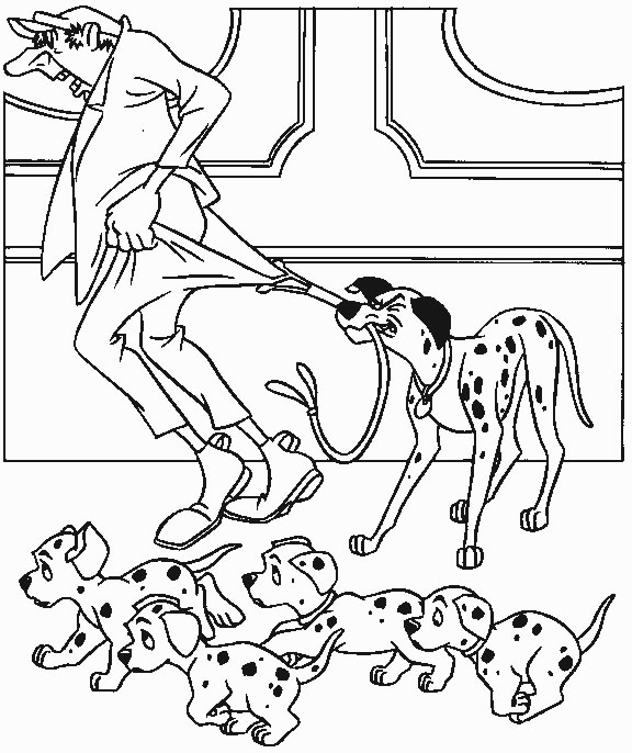 coloriage 101 dalmatiens mord le voleur
